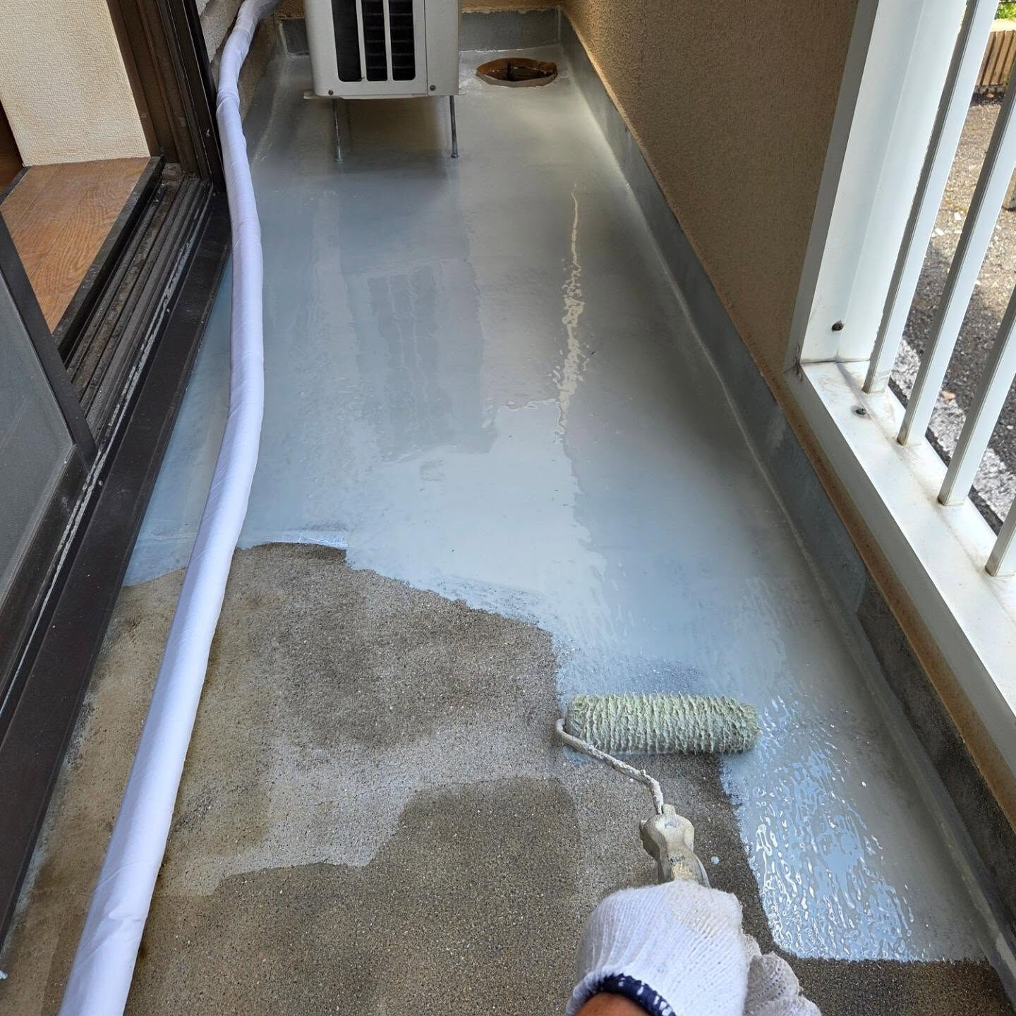 川崎市京町にてバルコニーの防水工事、完了しました！